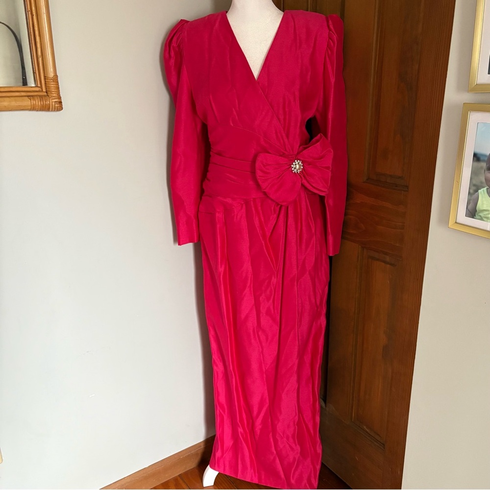Vintage Watters & Watters Size 12 Dress Mother of the Bride Formal Barbie Bow